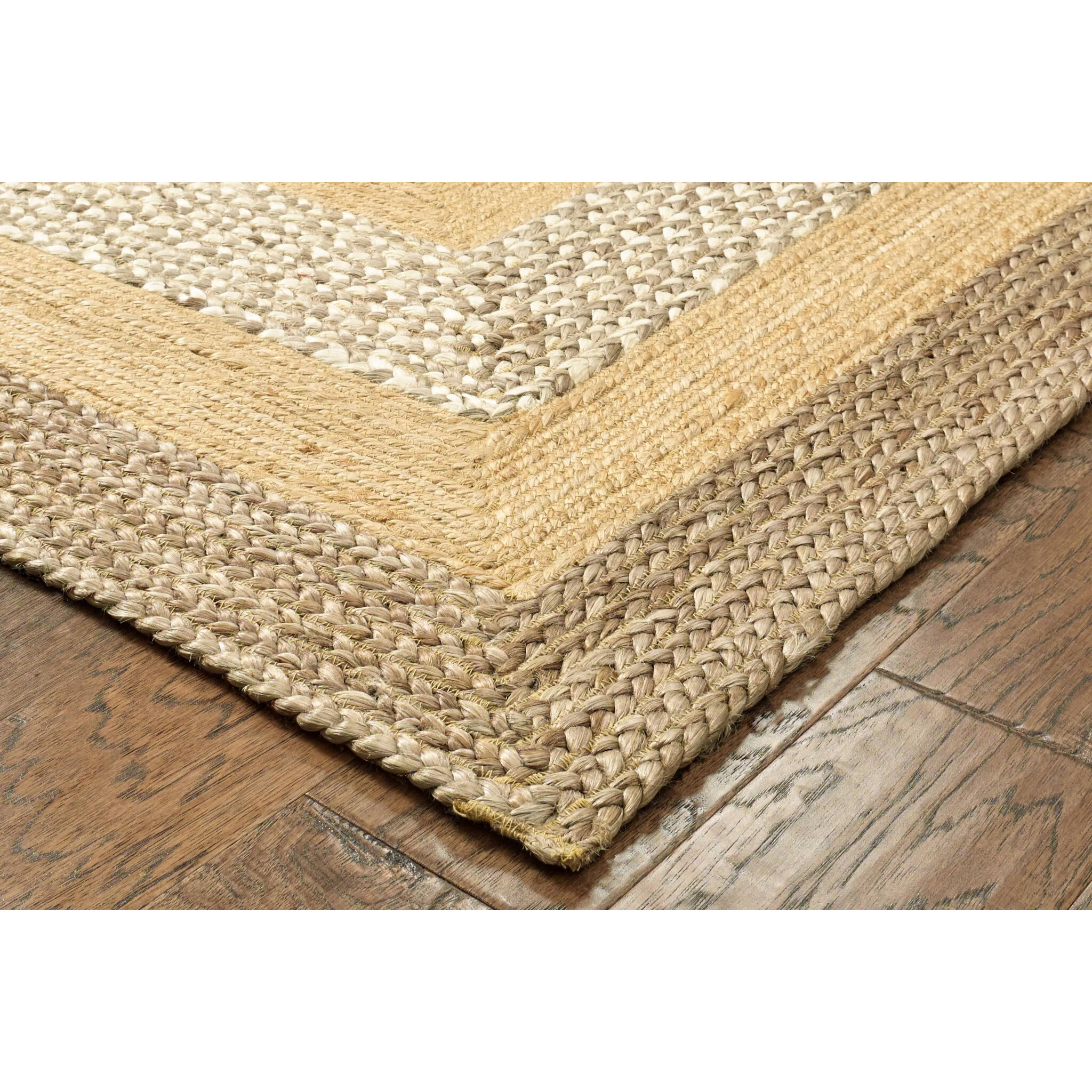 8 X 10 Tan And Beige Bordered Area Rug
