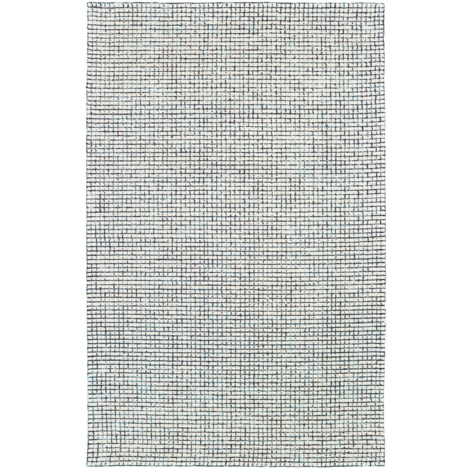 8 X 10 Navy And Ivory Grids Area Rug