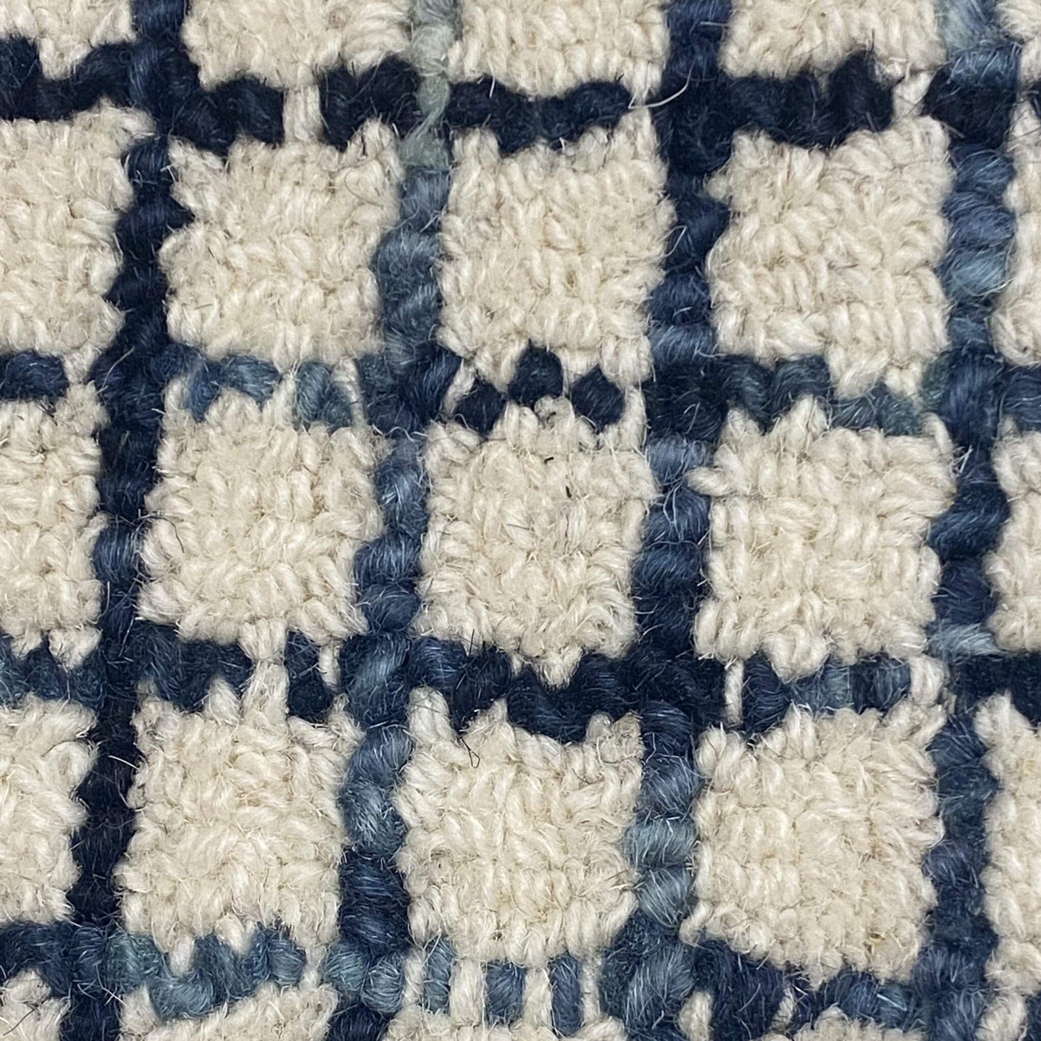 8 X 10 Navy And Ivory Grids Area Rug