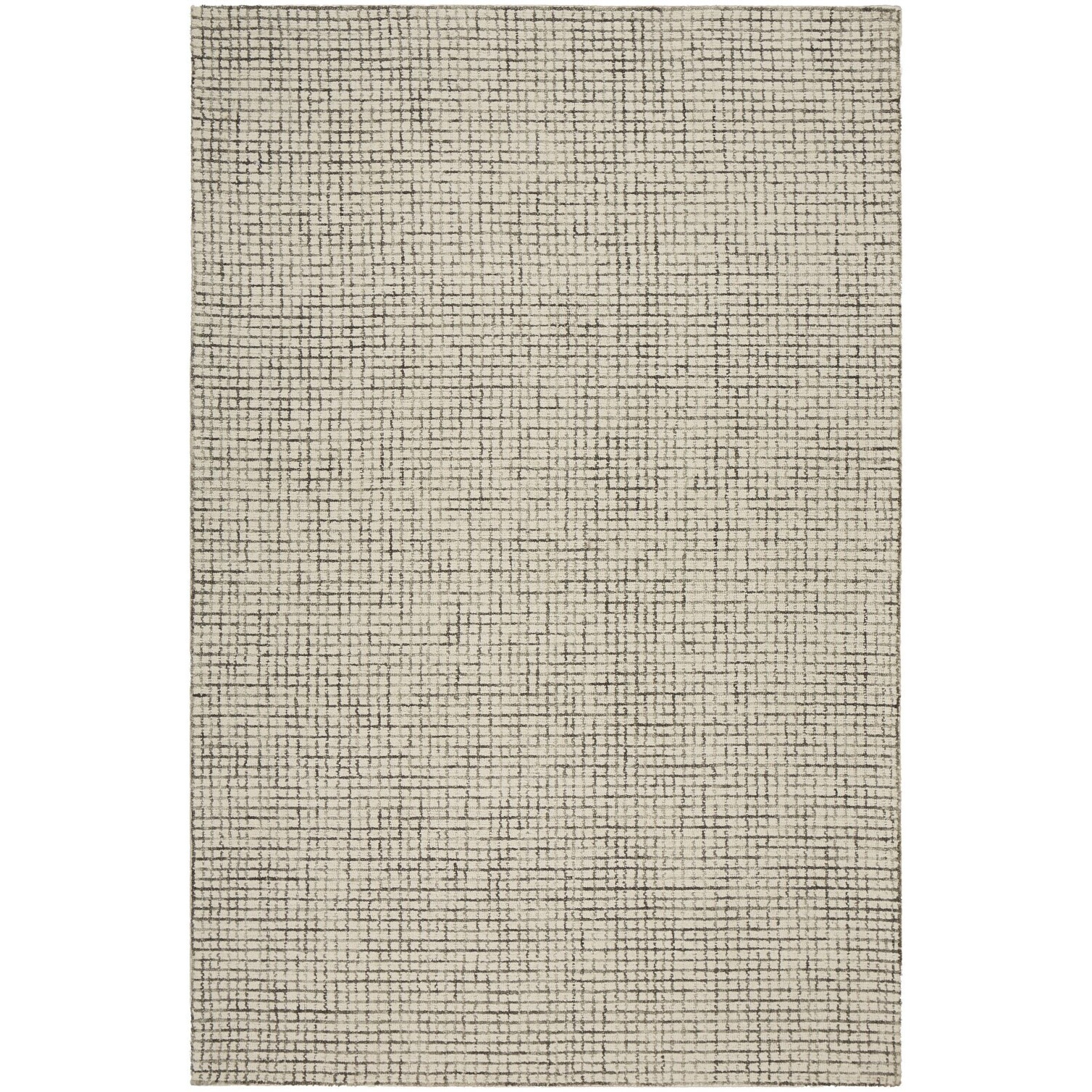 8 X 10 Tan And Ivory Grid Area Rug