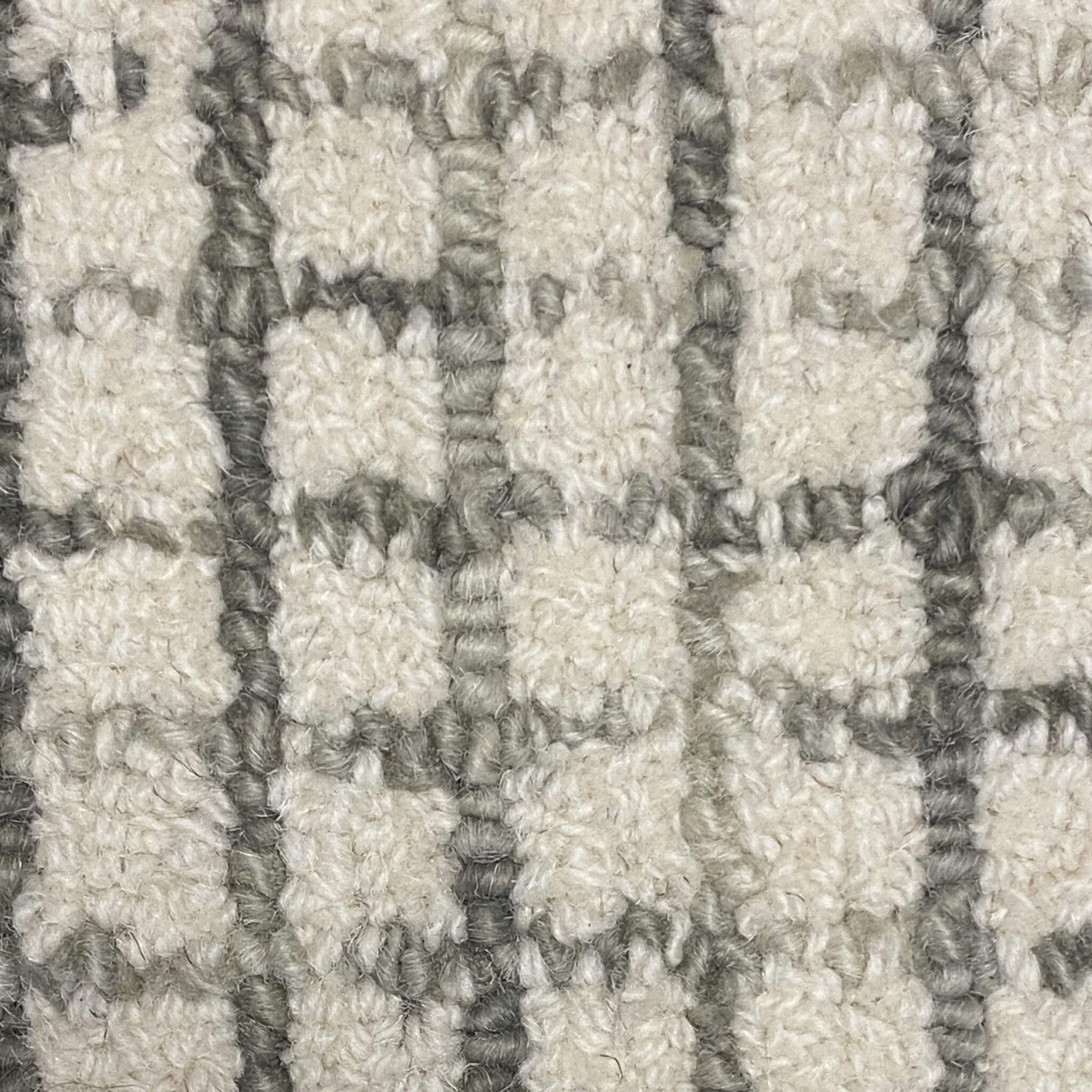 8 X 10 Tan And Ivory Grid Area Rug