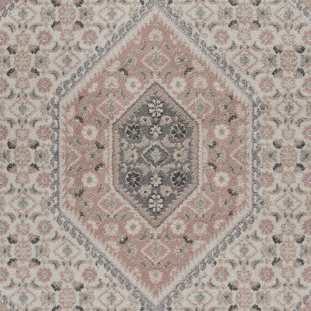 8 X 10 Gray And Blush Traditional Area Rug