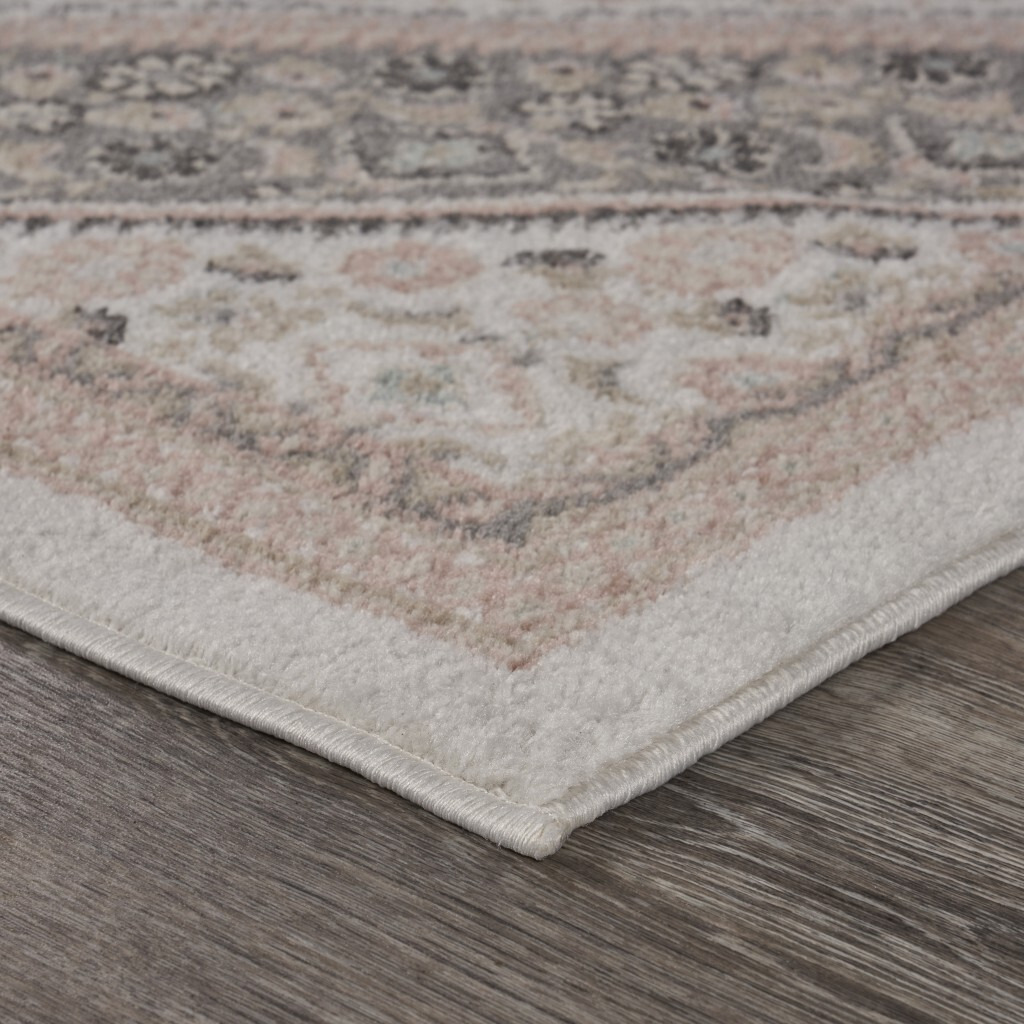 8 X 10 Gray And Blush Traditional Area Rug