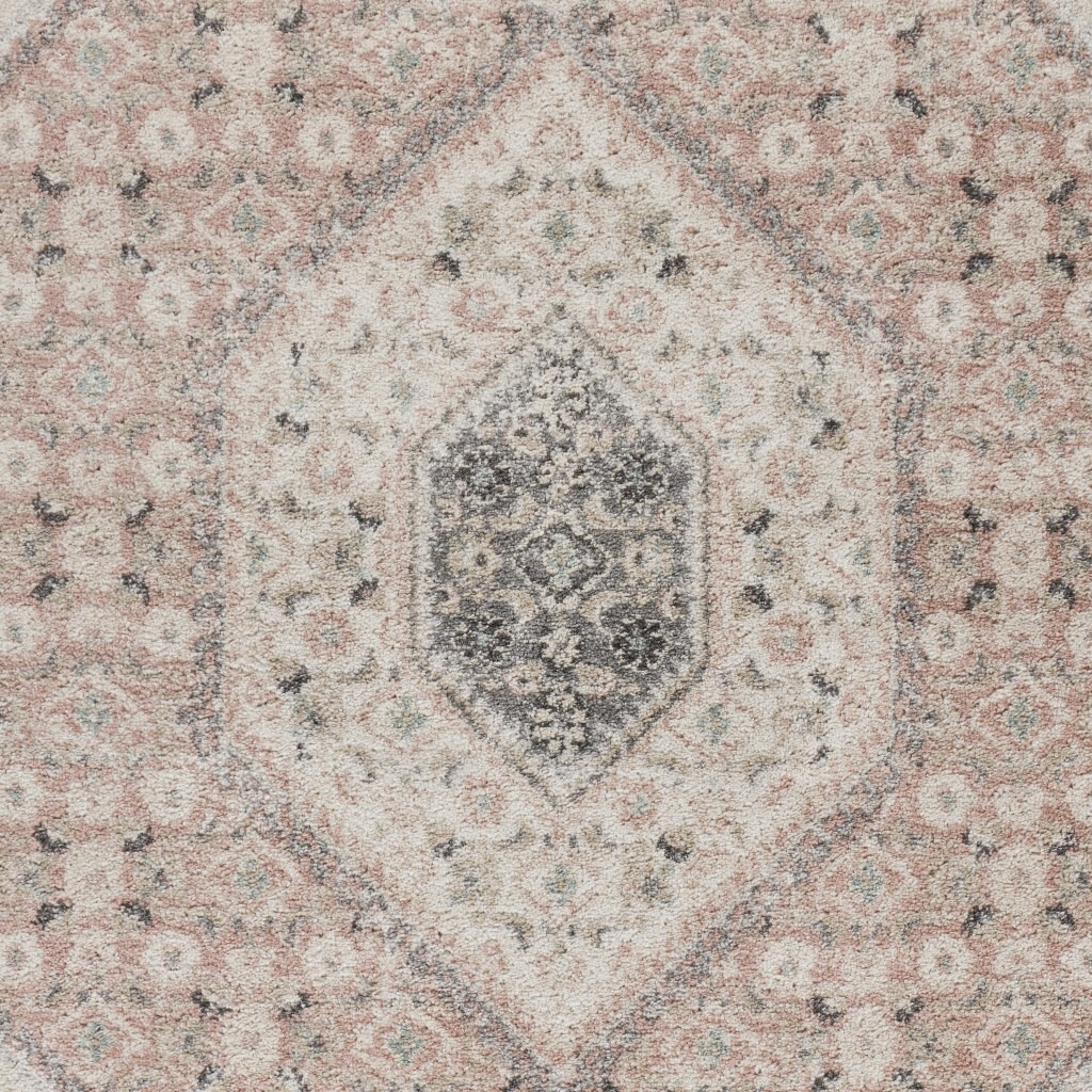 8 X 10 Gray And Soft Pink Traditional Area Rug