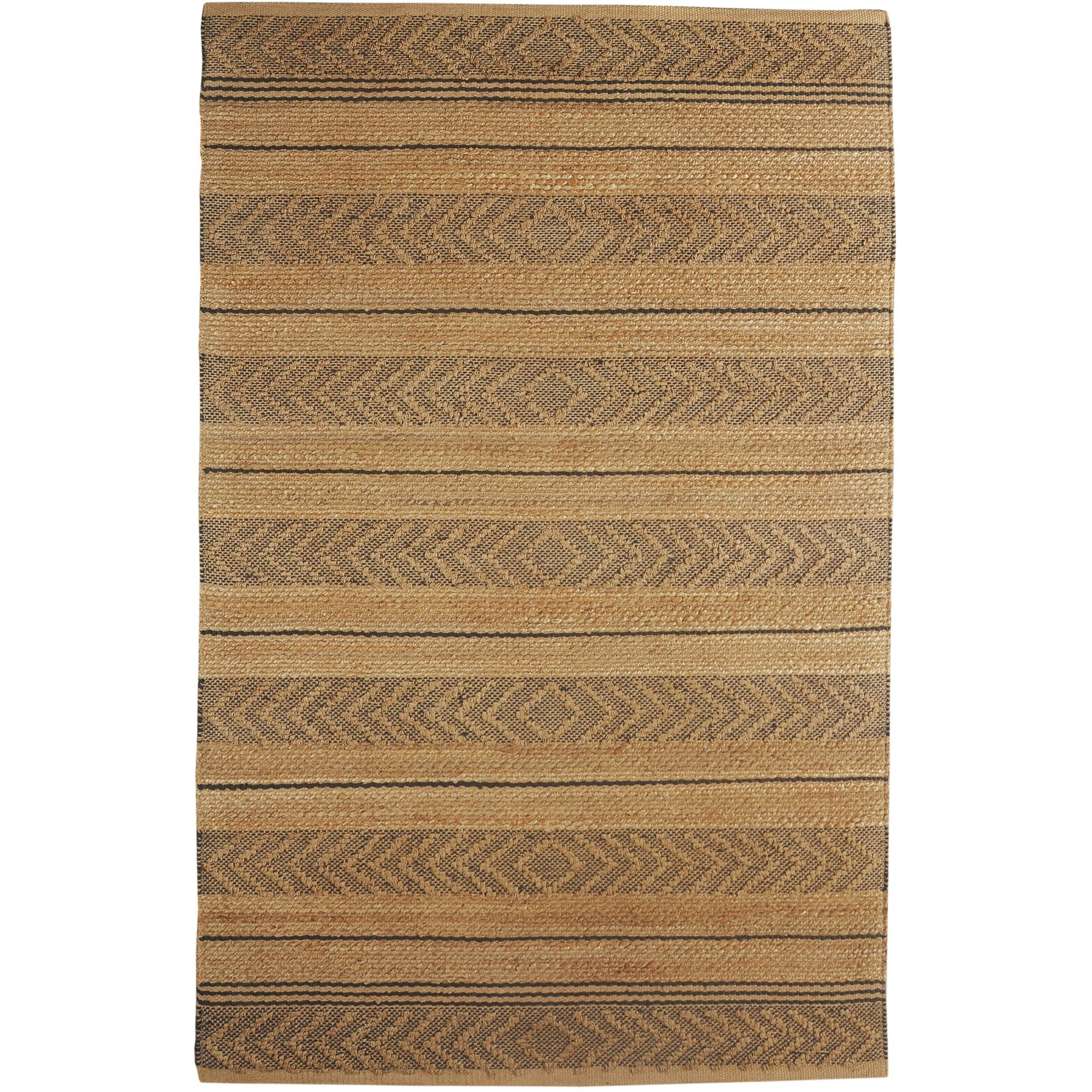 8 X 10 Tan And Gray Bohemian Striped Area Rug