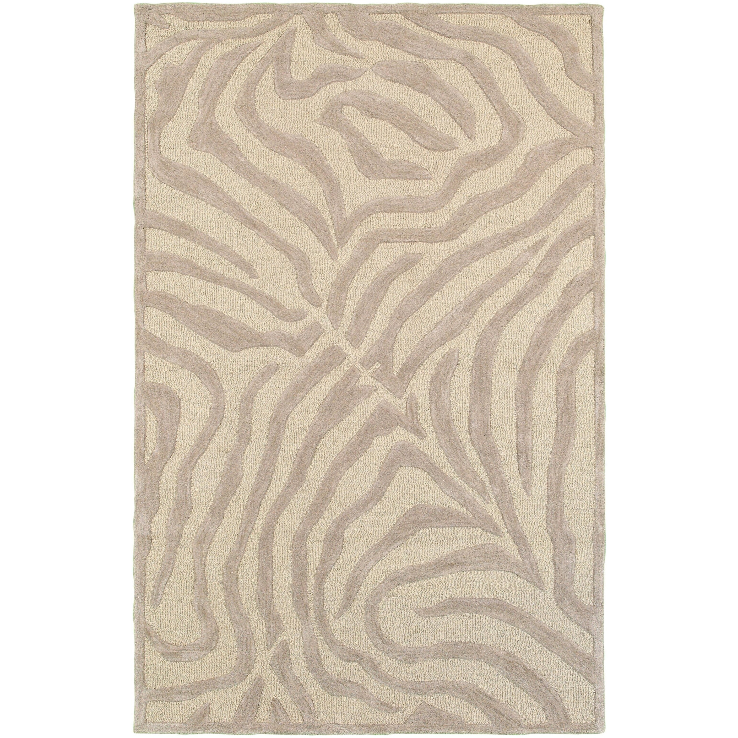 8 X 10' Taupe Zebra Pattern Area Rug