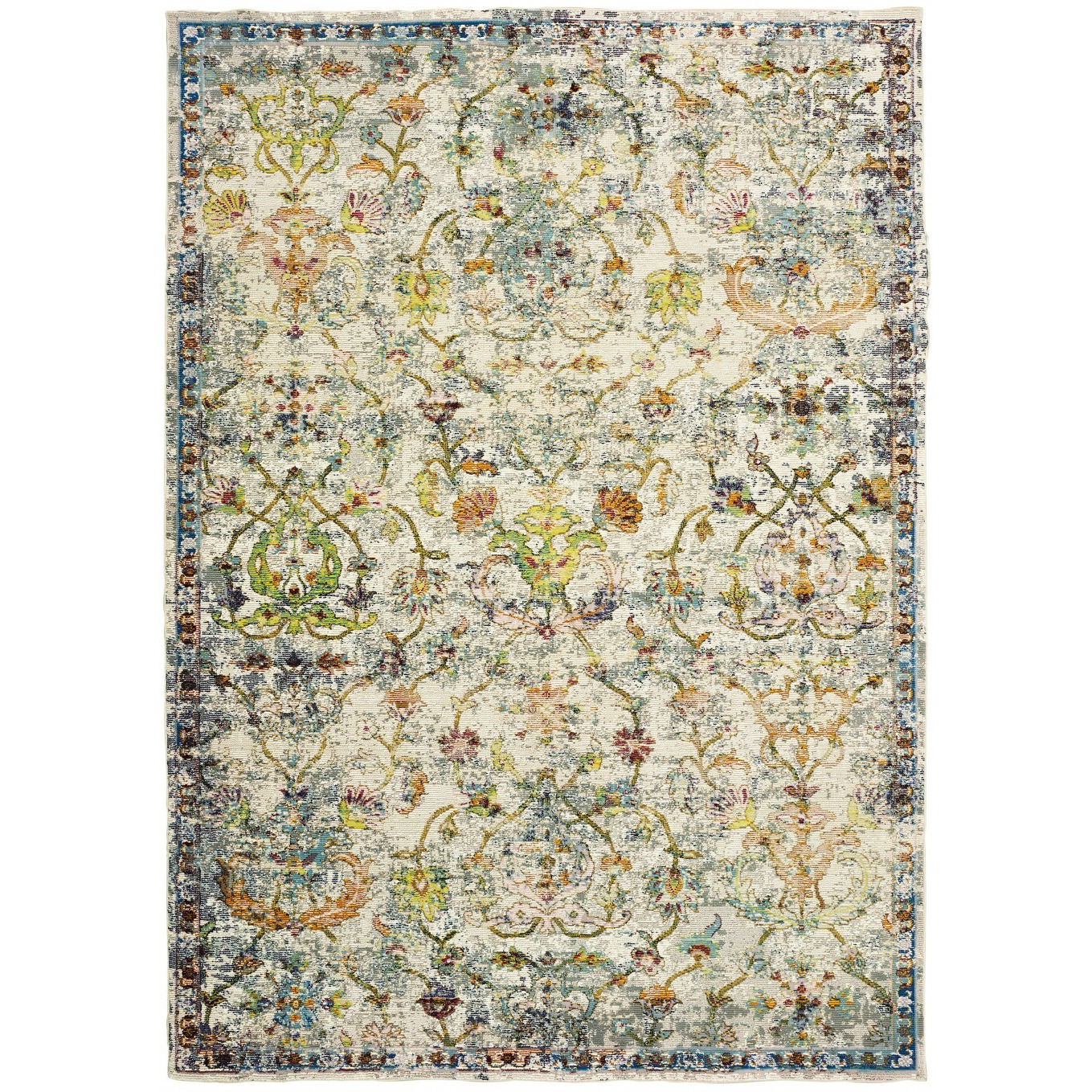 8 X 10 Beige Abstract Garden Area Rug