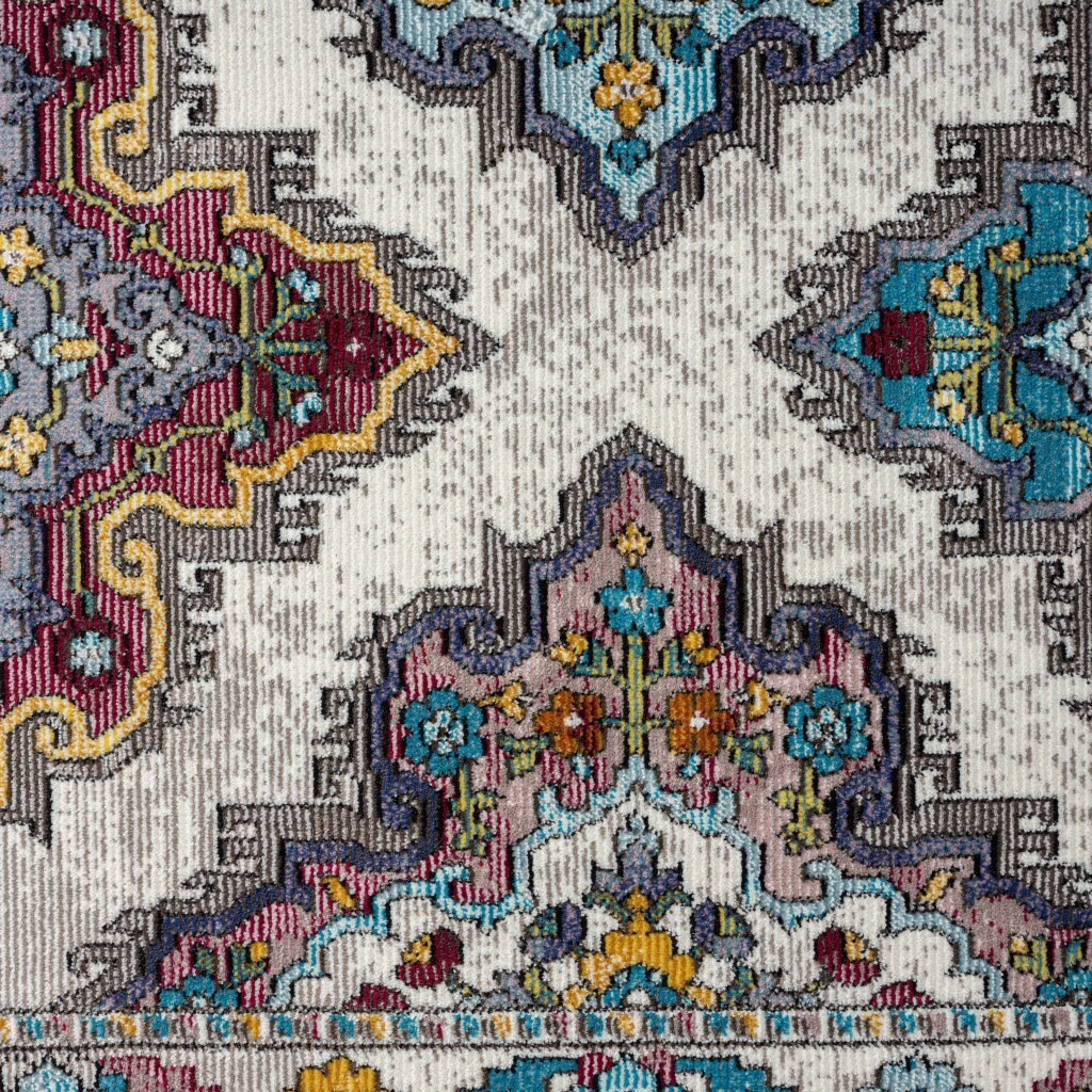 5 X 8 Blue Traditional Floral Motifs Area Rug