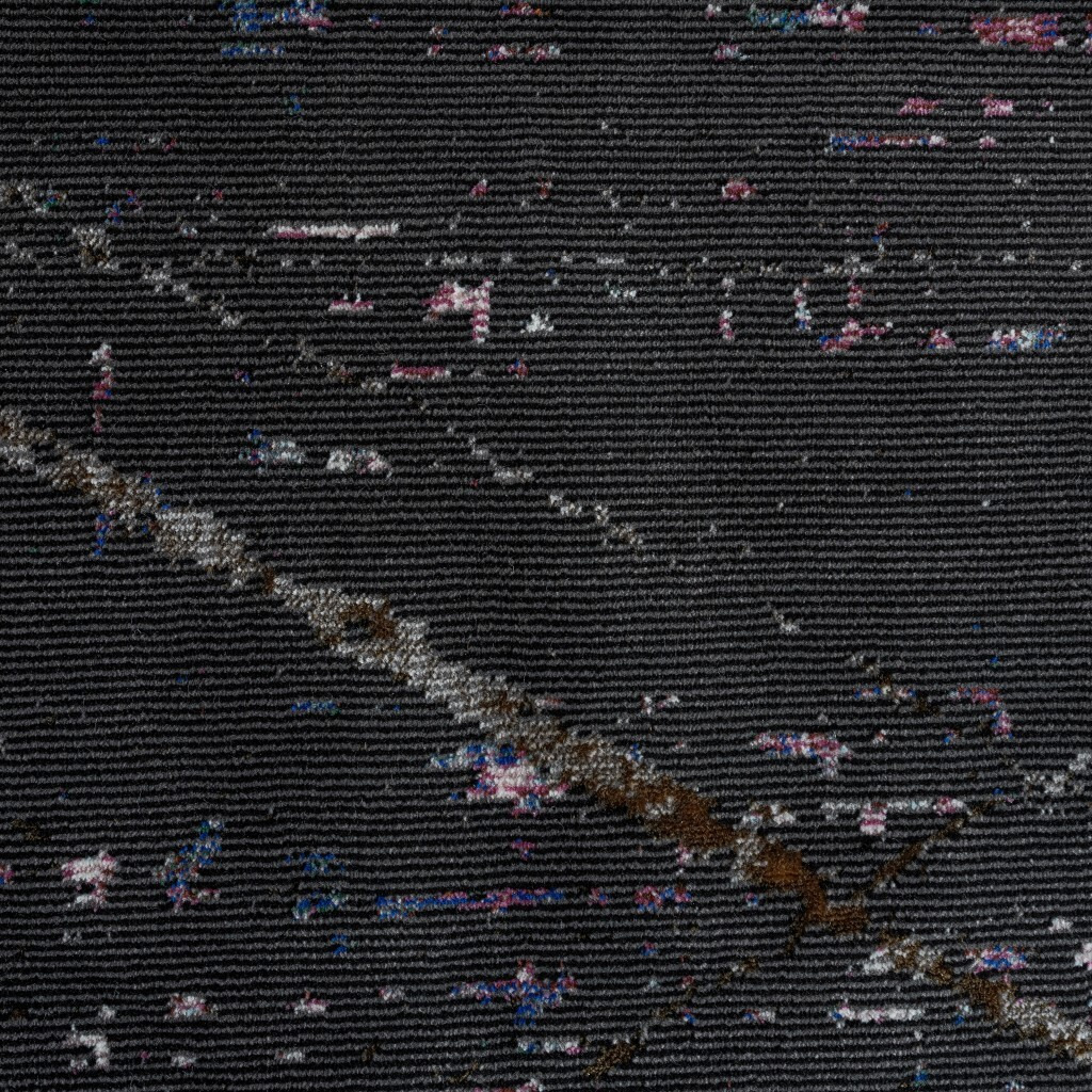5 X 8 Distressed Black Abstract Area Rug