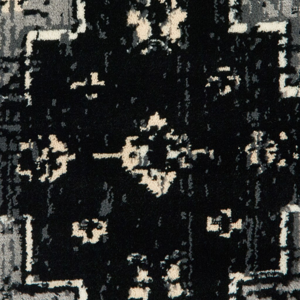 5 X 7 Black Medallion Oriental Area Rug