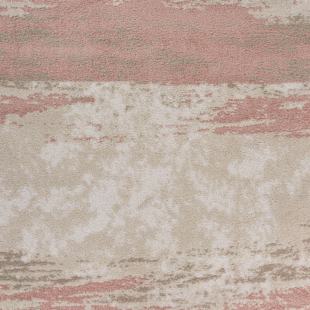 5 X 7 Blush And Beige Abstract Strokes Area Rug