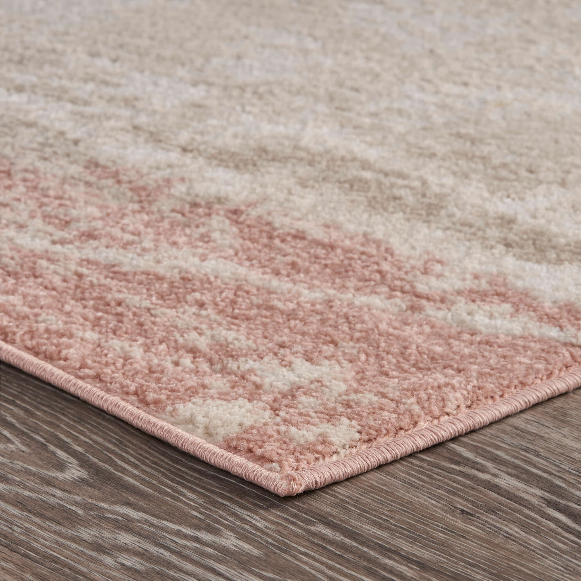 5 X 7 Blush And Beige Abstract Strokes Area Rug