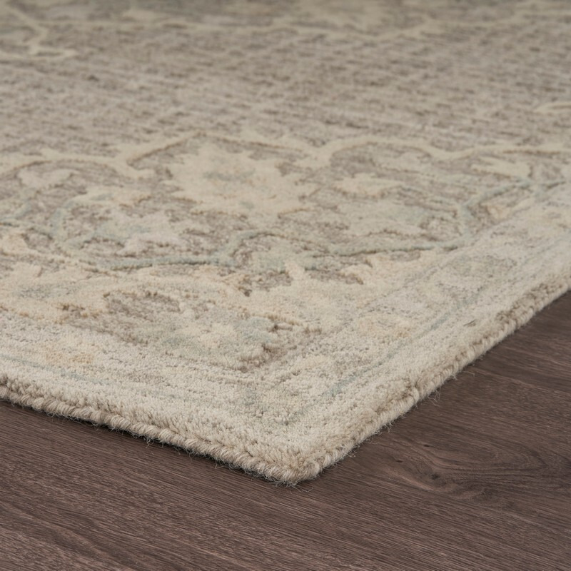 9 X 12 Beige Distressed Floral Area Rug