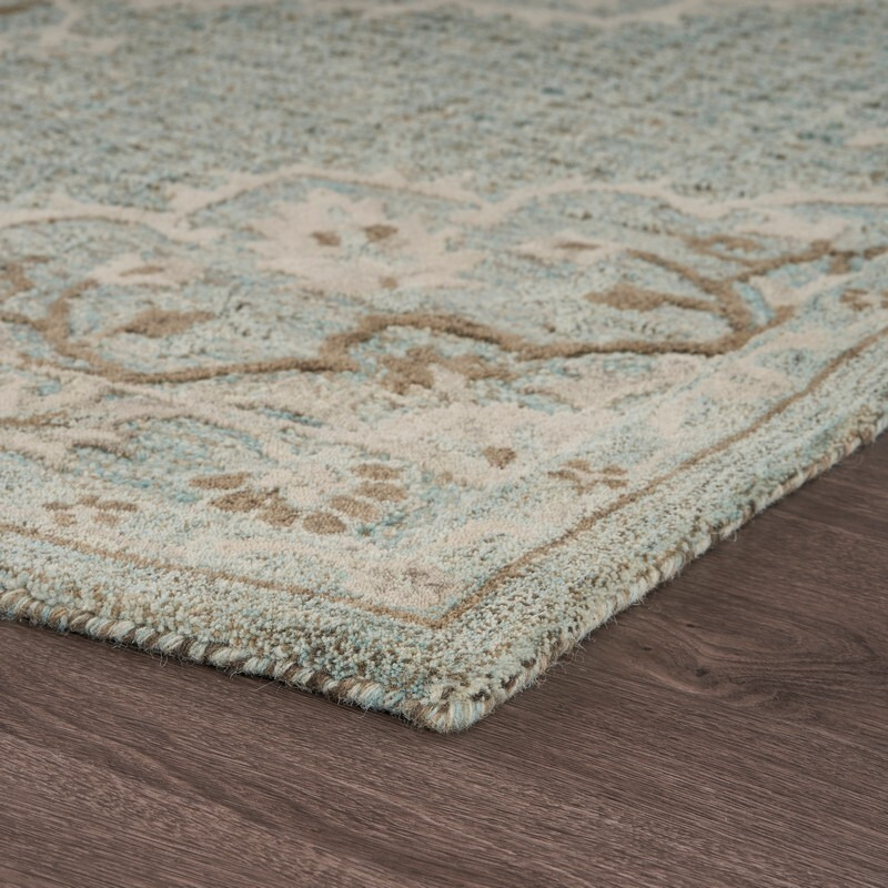 9 X 12 Blue And Beige Flor Medallion Area Rug
