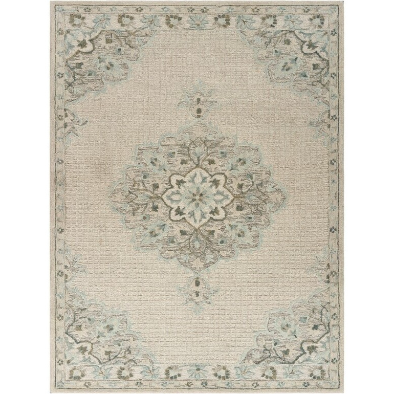 8 X 10 Ivory Distressed Floral Area Rug