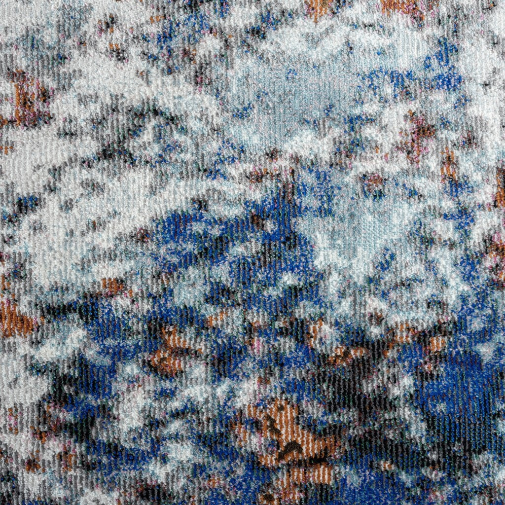 5 X 8 Blue And White Abstract Ocean Area Rug