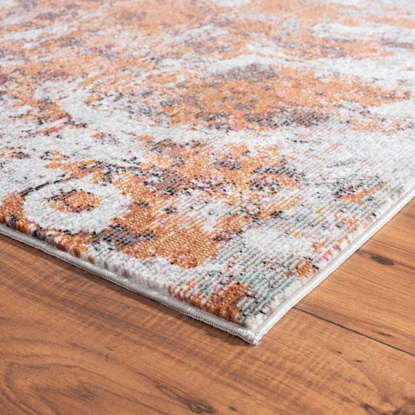 5 X 8 Brown And White Abstract Earth Area Rug