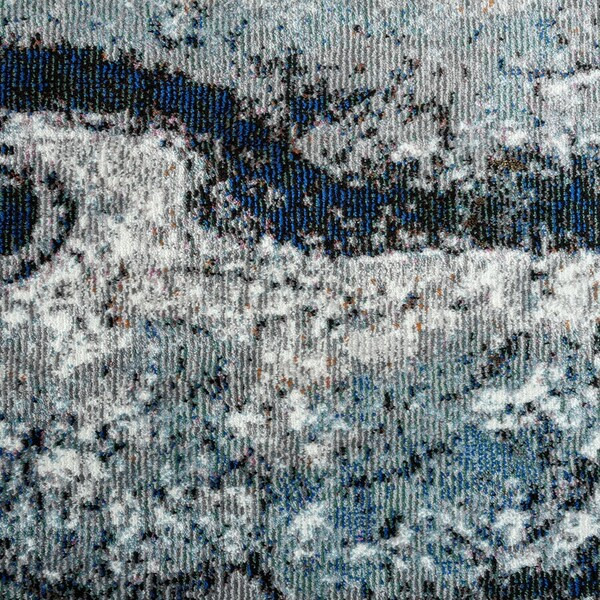 8' X 10' Shades Of Blue And Gray Abstract Marble Area Rug