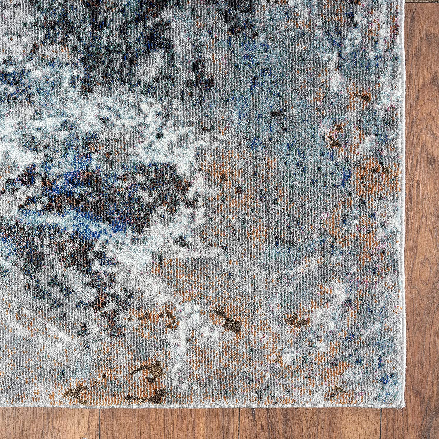 5 X 8 Gray Abstract Foliage Area Rug