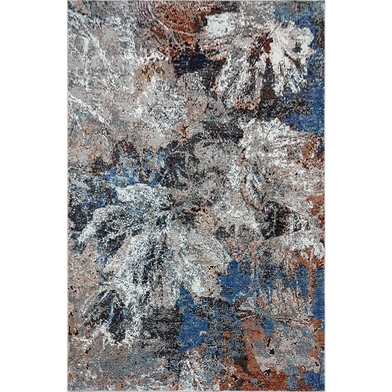 8 X 10 Gray Abstract Foliage Area Rug