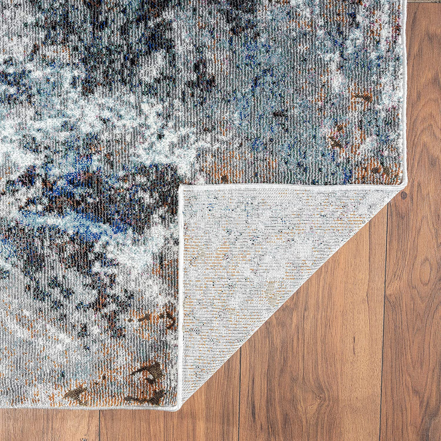 8 X 10 Gray Abstract Foliage Area Rug