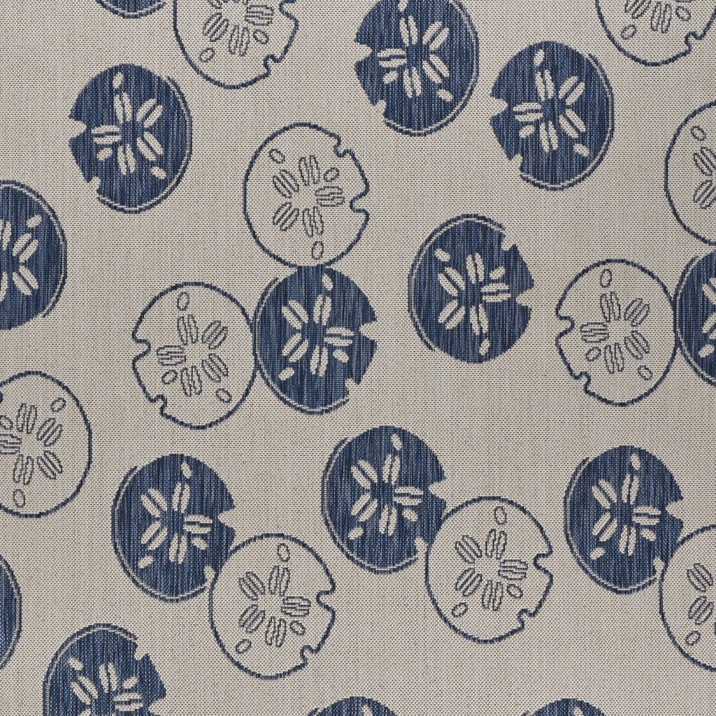 8 X 10 Navy Sand Dollar Indoor Outdoor Area Rug