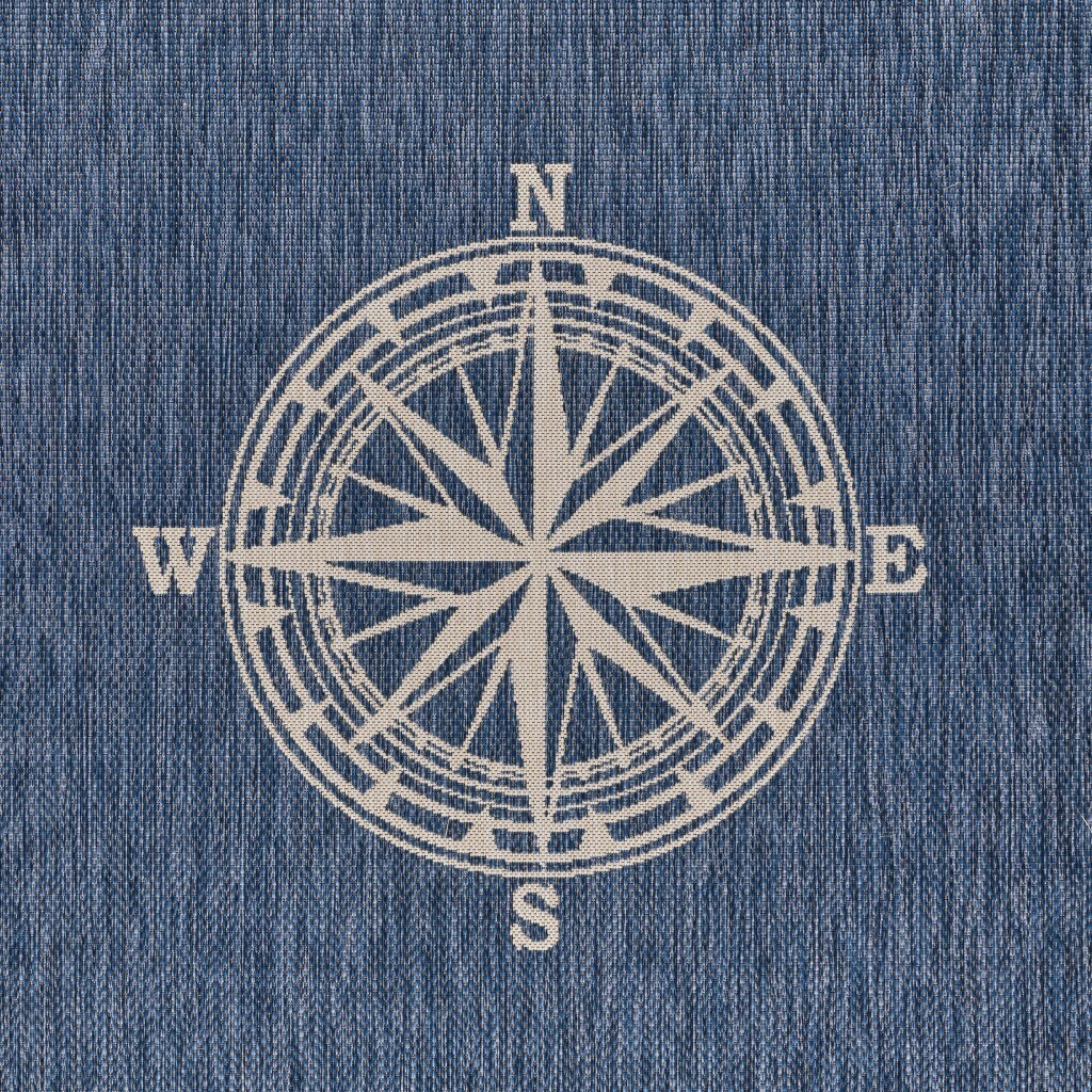 5 X 7 Navy Nautical Indoor Outdoor Area Rug