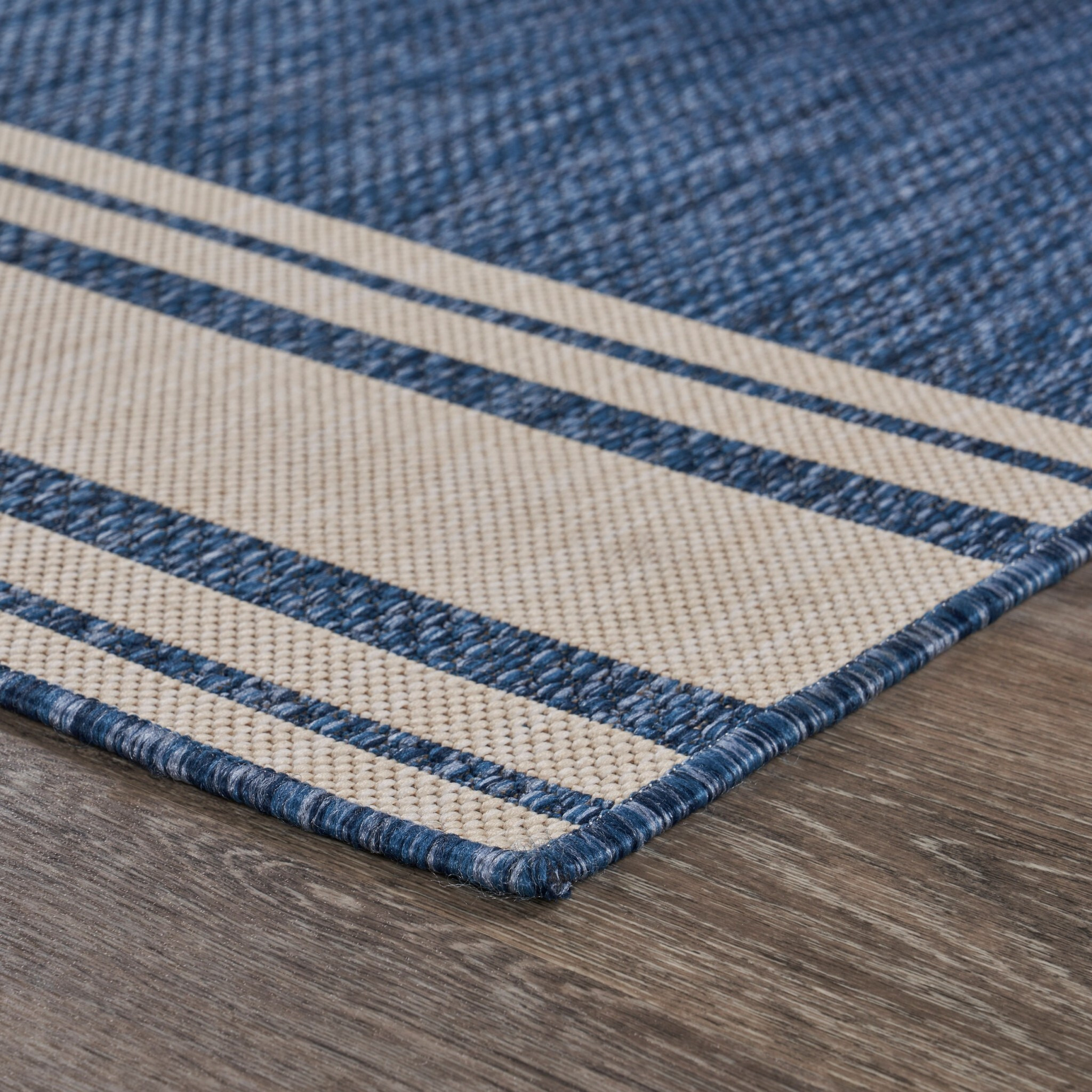 5 X 7 Navy Nautical Indoor Outdoor Area Rug