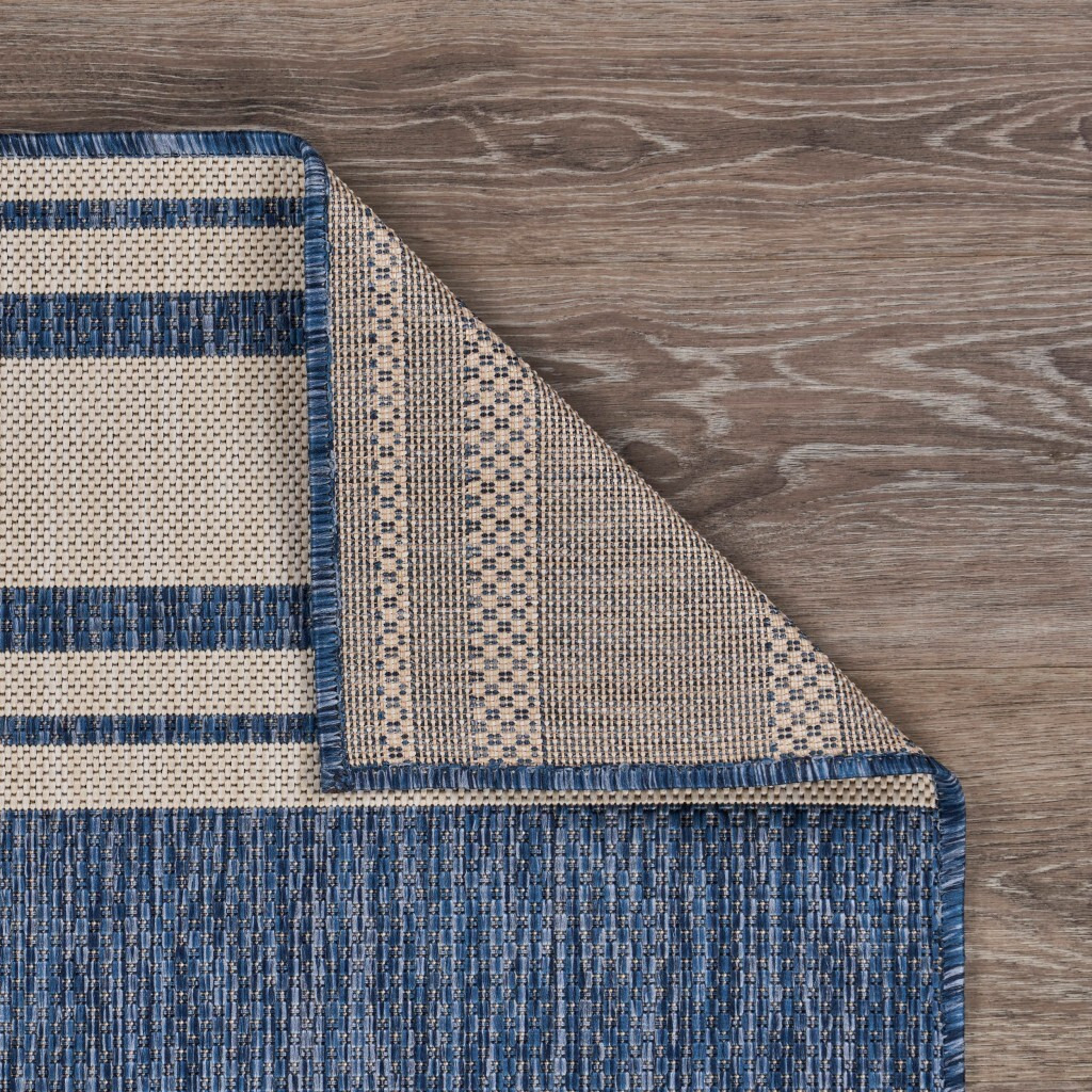 5 X 7 Navy Nautical Indoor Outdoor Area Rug