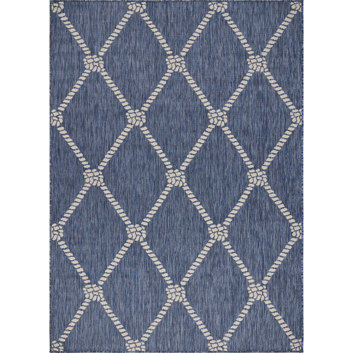 5 X 7 Navy Knot Indoor Outdoor Area Rug