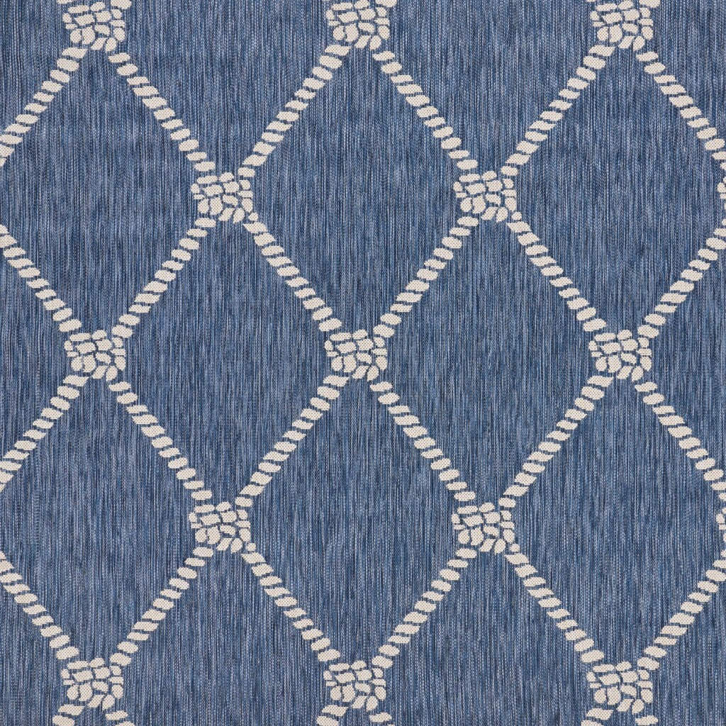 5 X 7 Navy Knot Indoor Outdoor Area Rug