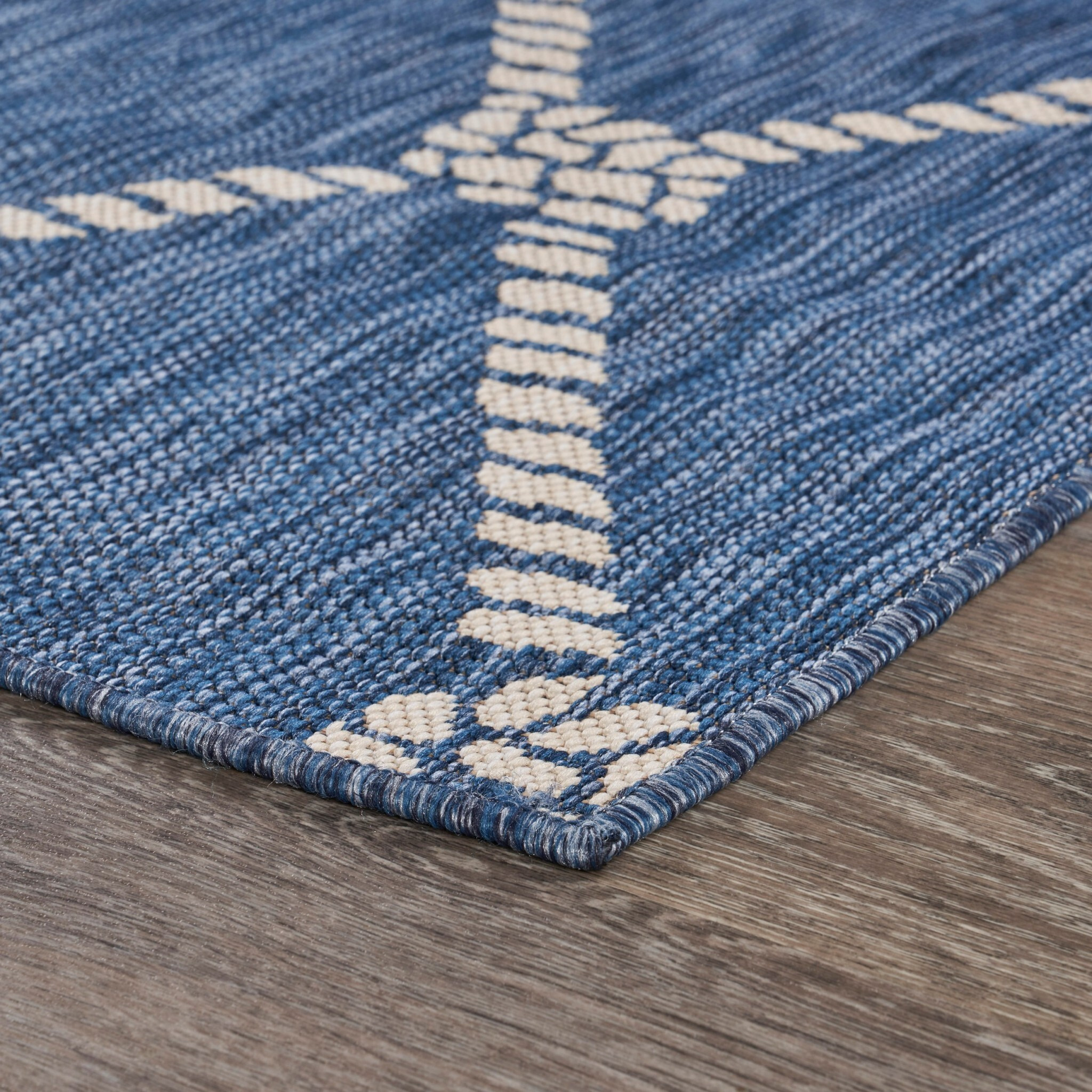 5 X 7 Navy Knot Indoor Outdoor Area Rug