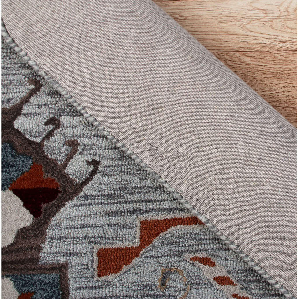 4 Round Terracotta Tribal Area Rug