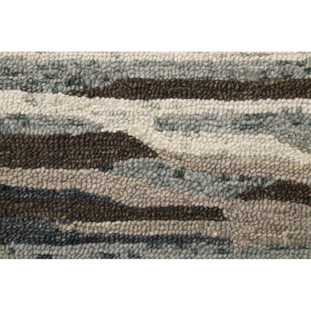 6 Round Brown And Gray Camouflage Area Rug