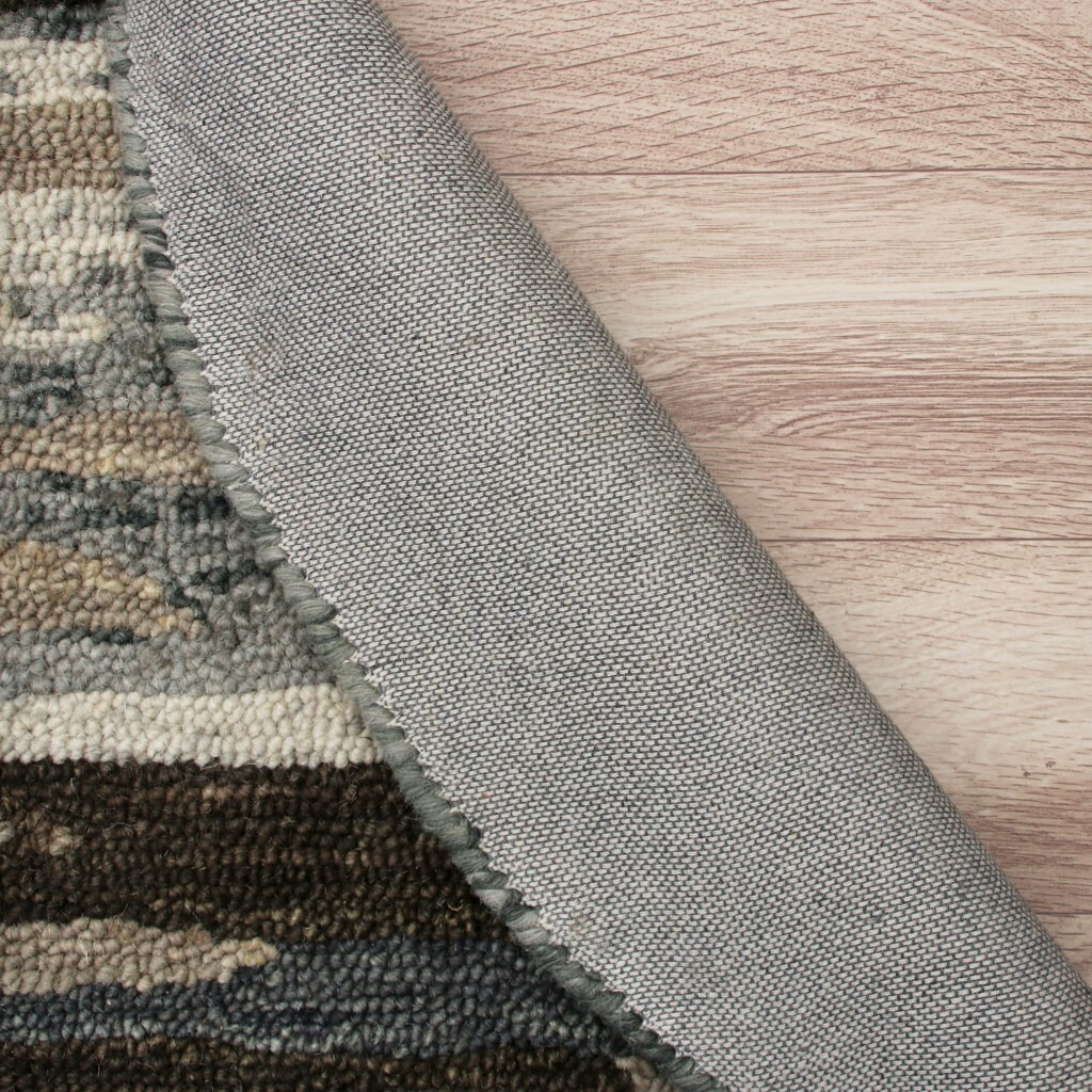 6 Round Brown And Gray Camouflage Area Rug