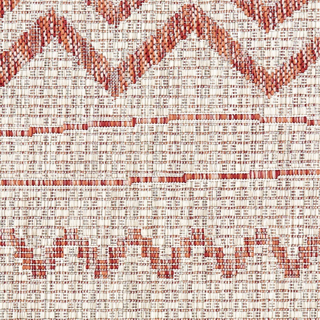 5 X 8 Red Zigzag Indoor Outdoor Area Rug