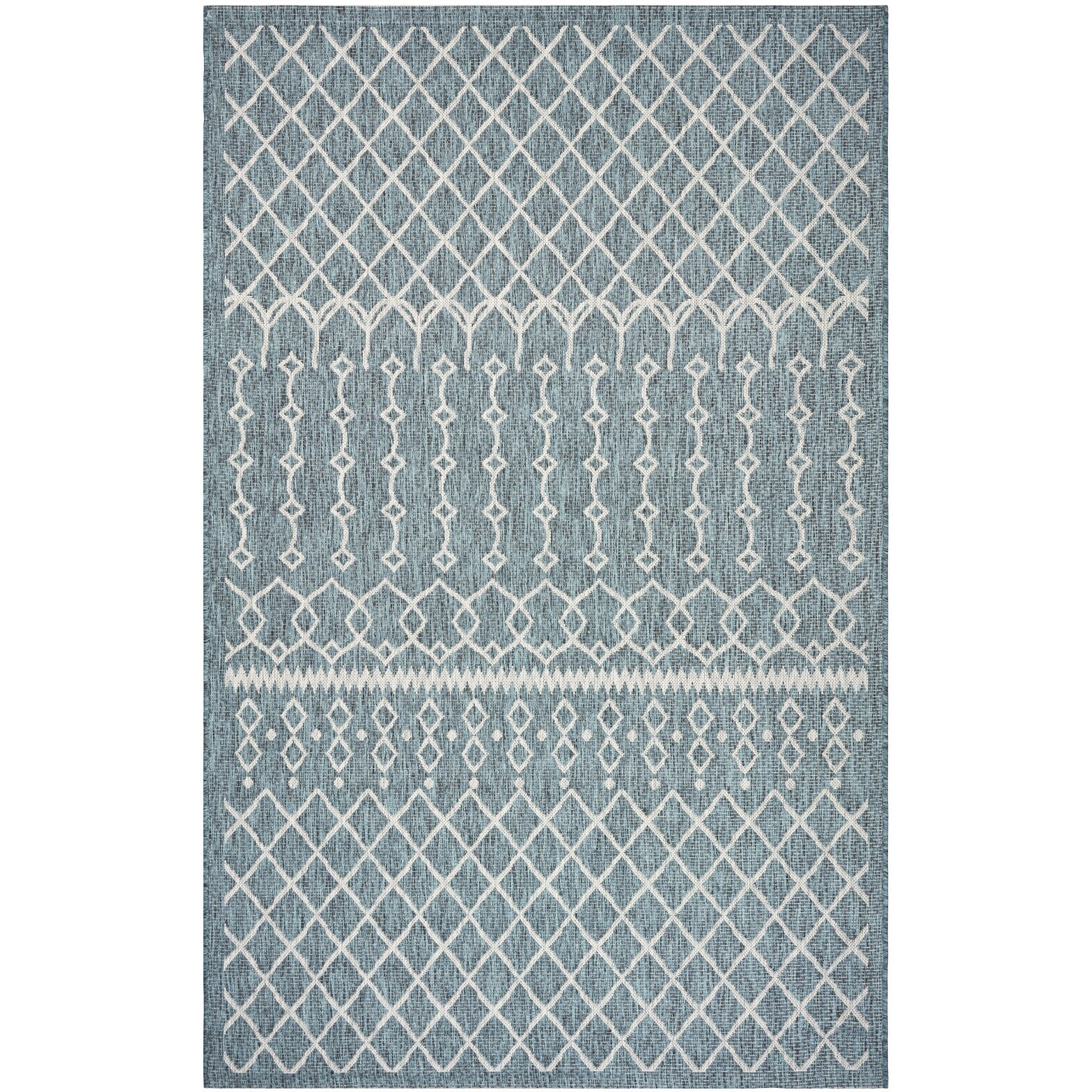 5 X 8 Blue Array Indoor Outdoor Area Rug