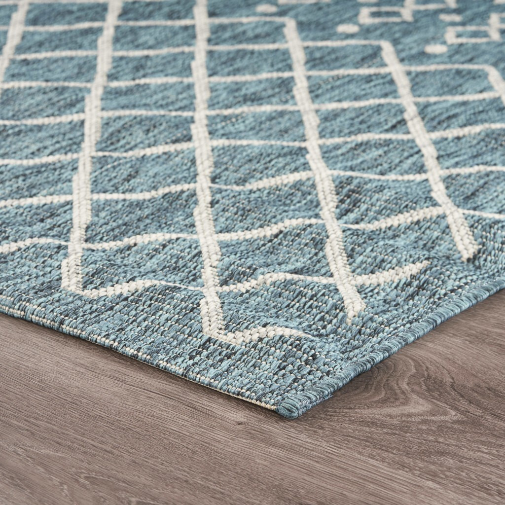 5 X 8 Blue Array Indoor Outdoor Area Rug