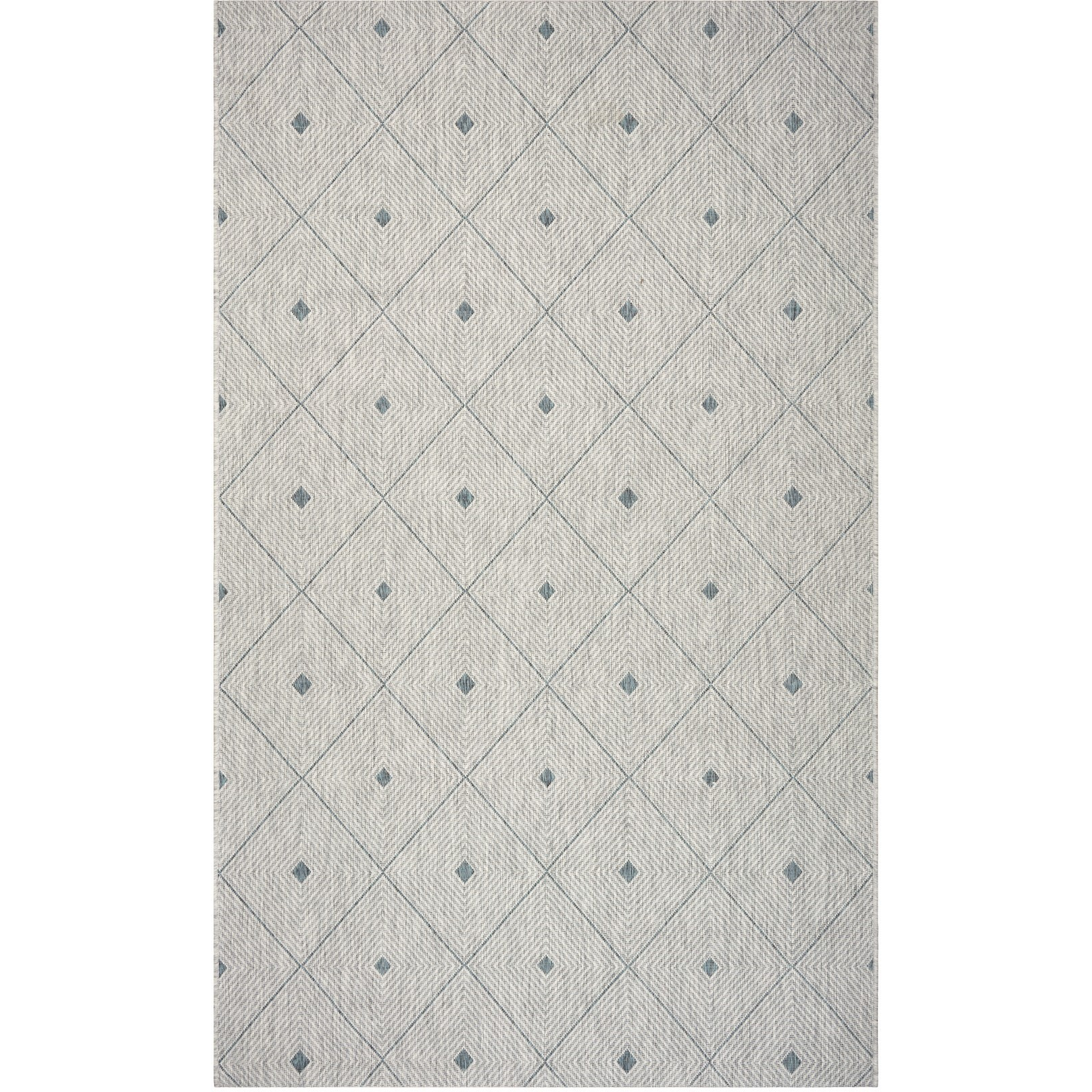 5 X 8 Blue Diamonds Indoor Outdoor Area Rug