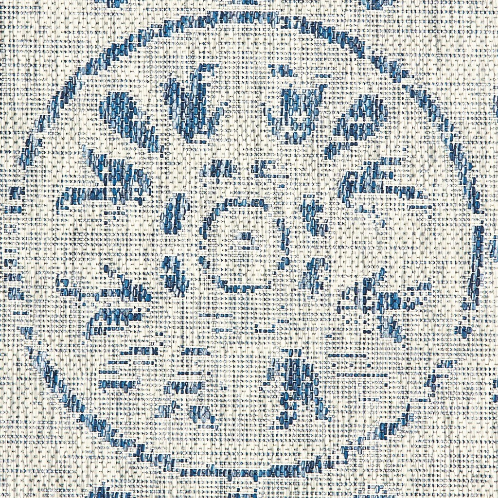 8 X 10 Blue Ornate Indoor Outdoor Area Rug