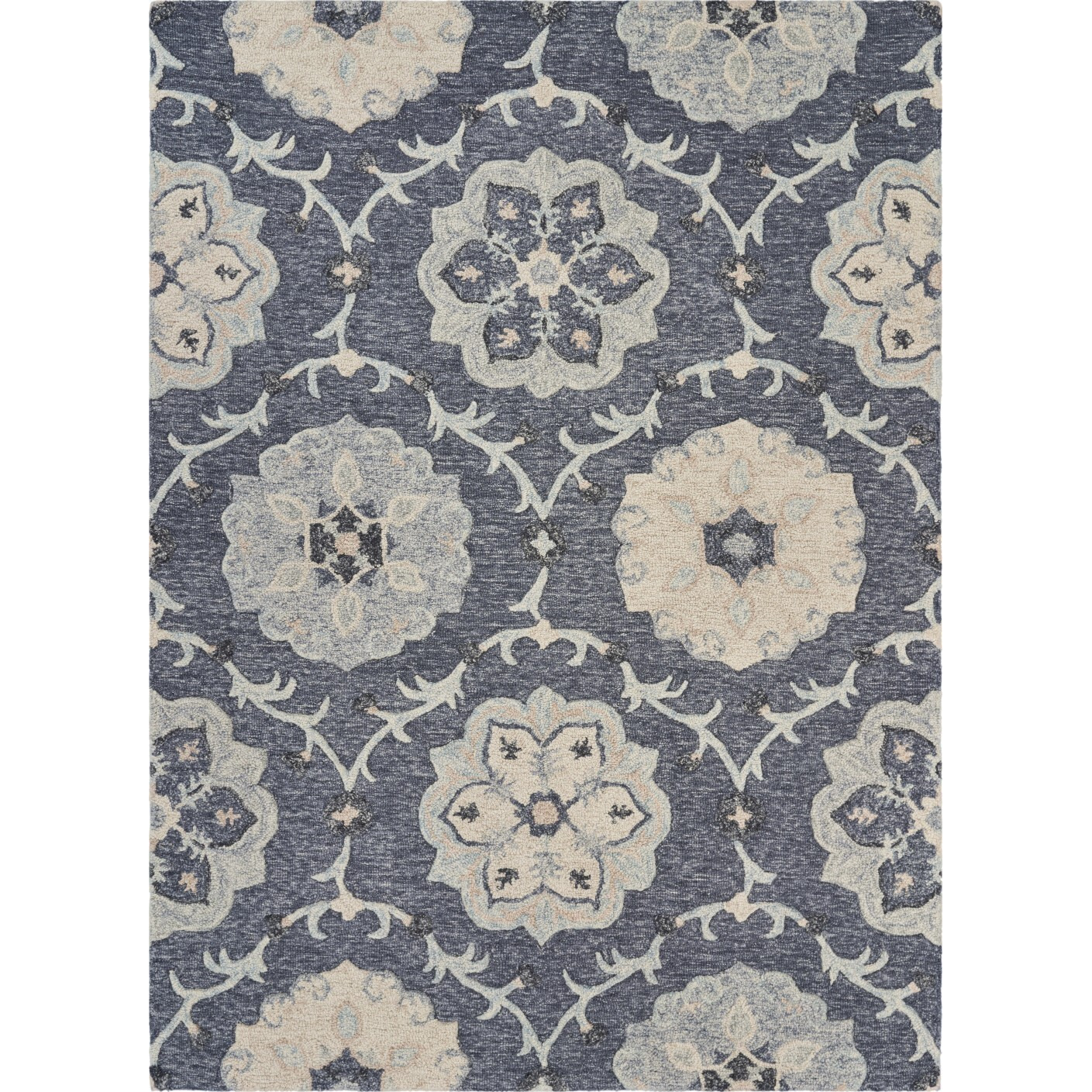 7 X 9 Gray Floral Trellis Area Rug