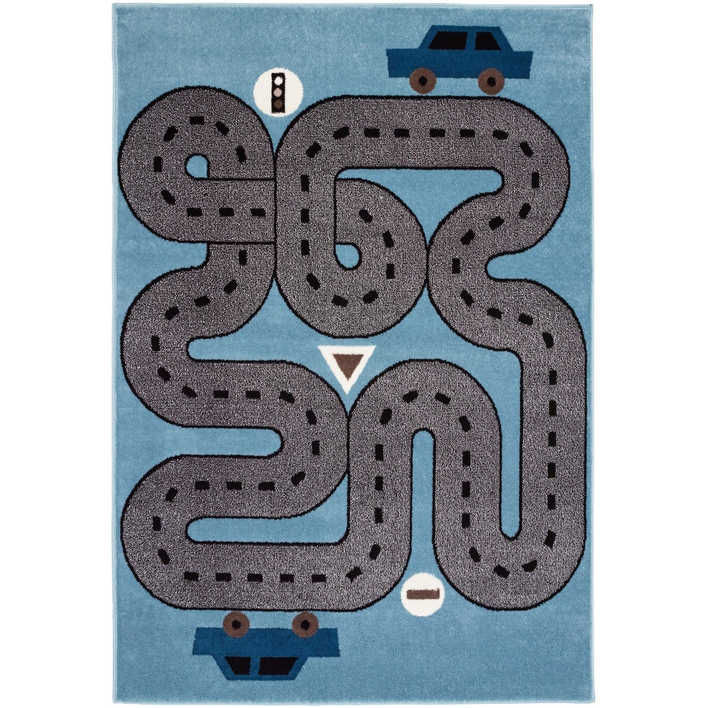 5 X 7 Blue Imaginative Racetrack Area Rug