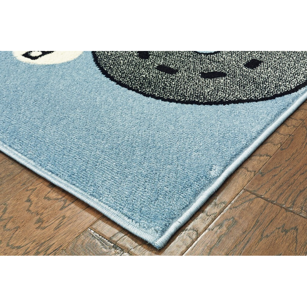 5 X 7 Blue Imaginative Racetrack Area Rug