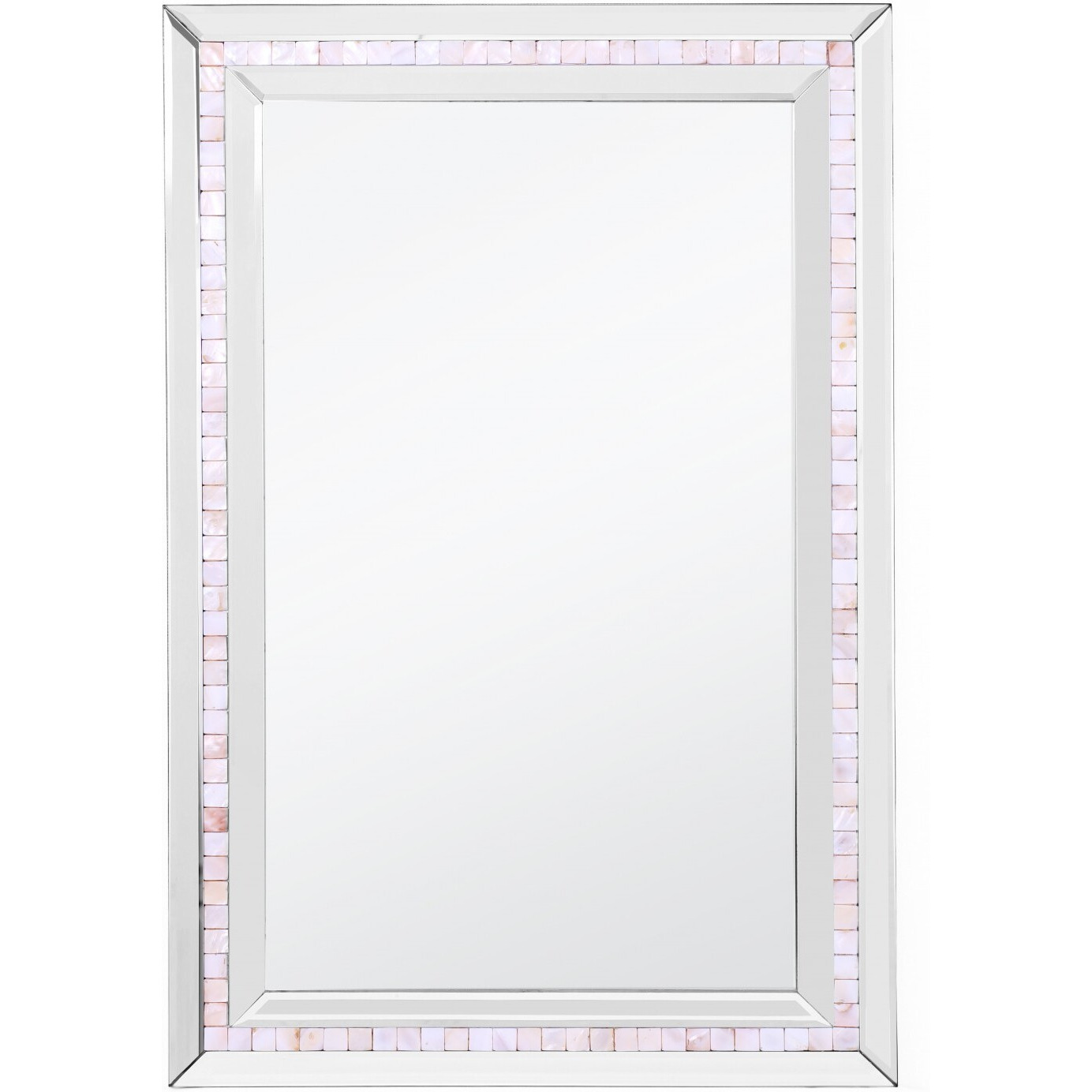 Silver Tiled Border Wall Mirror