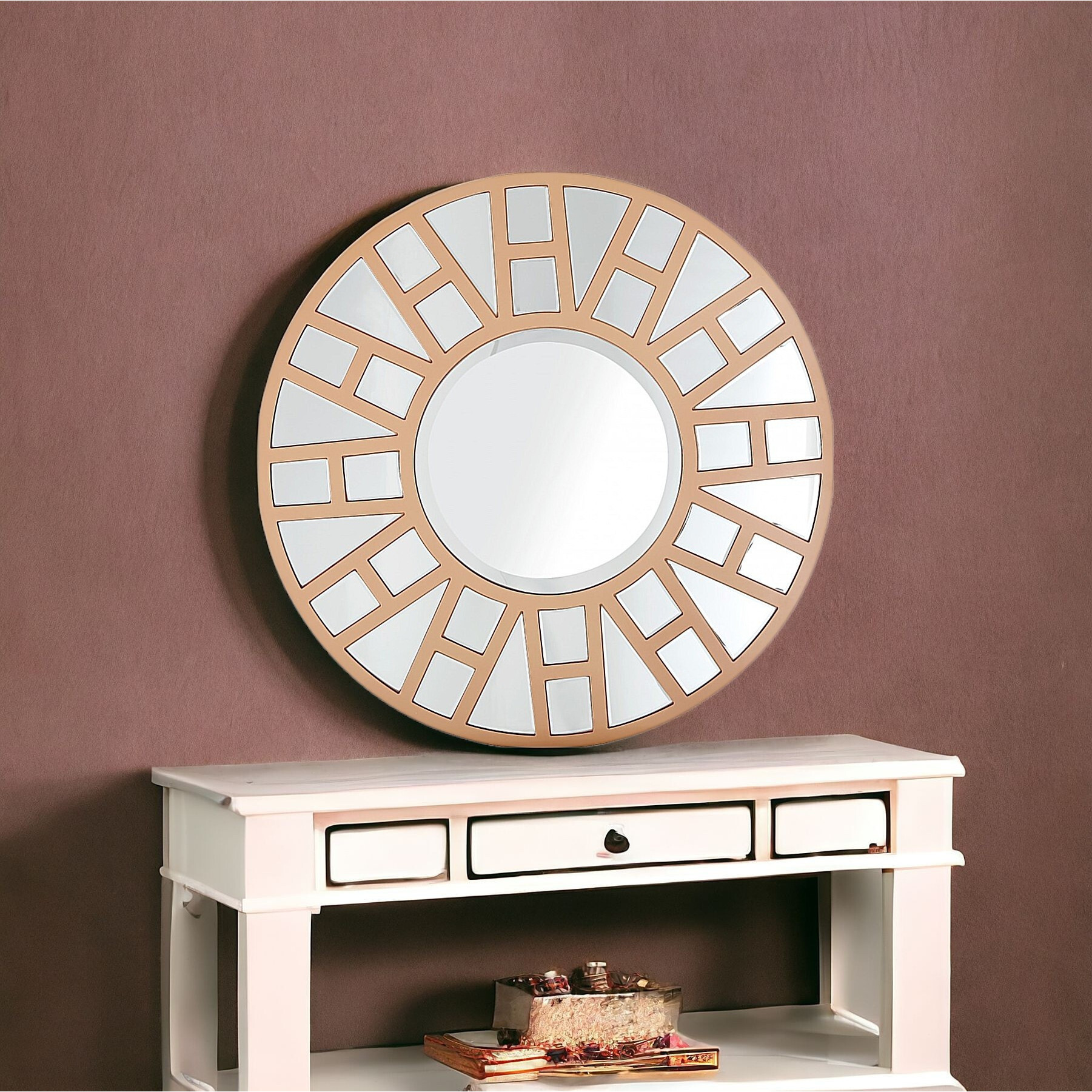 Gold Geometric Mirror