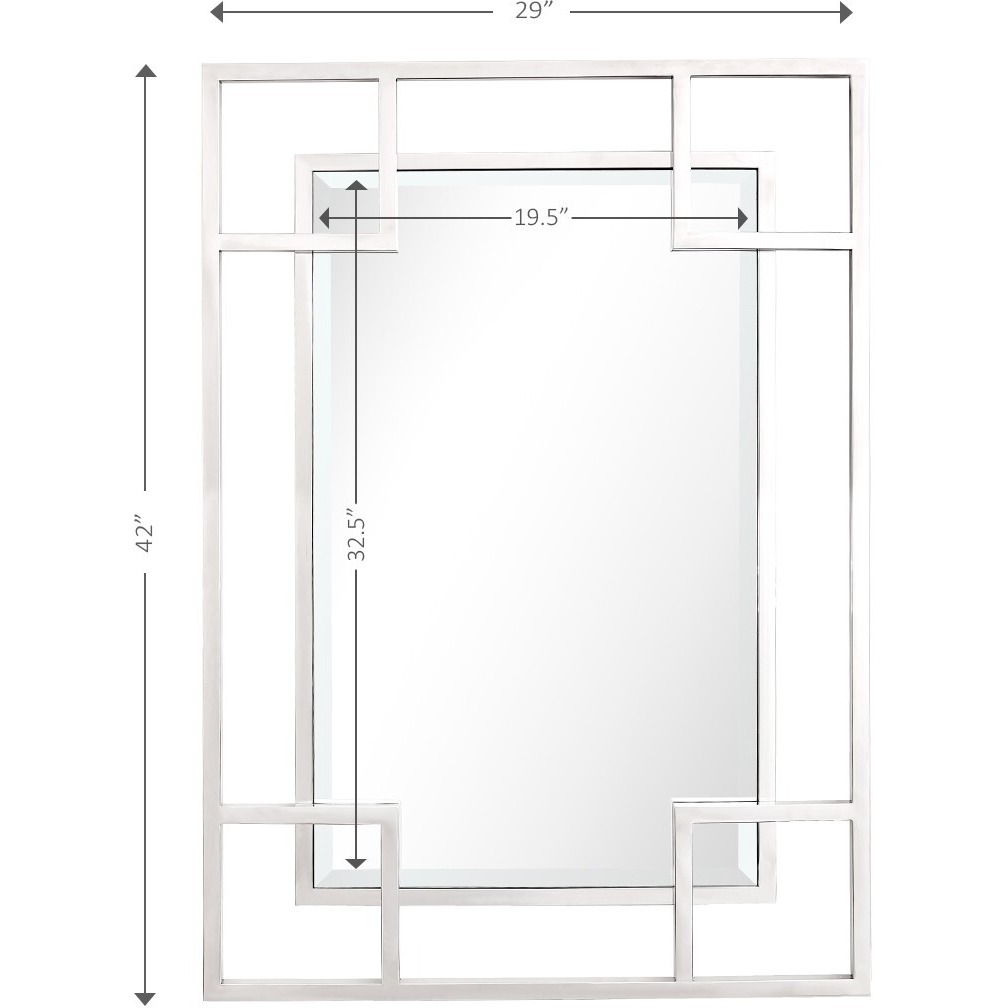 X Shaped Rectangular Mirror
