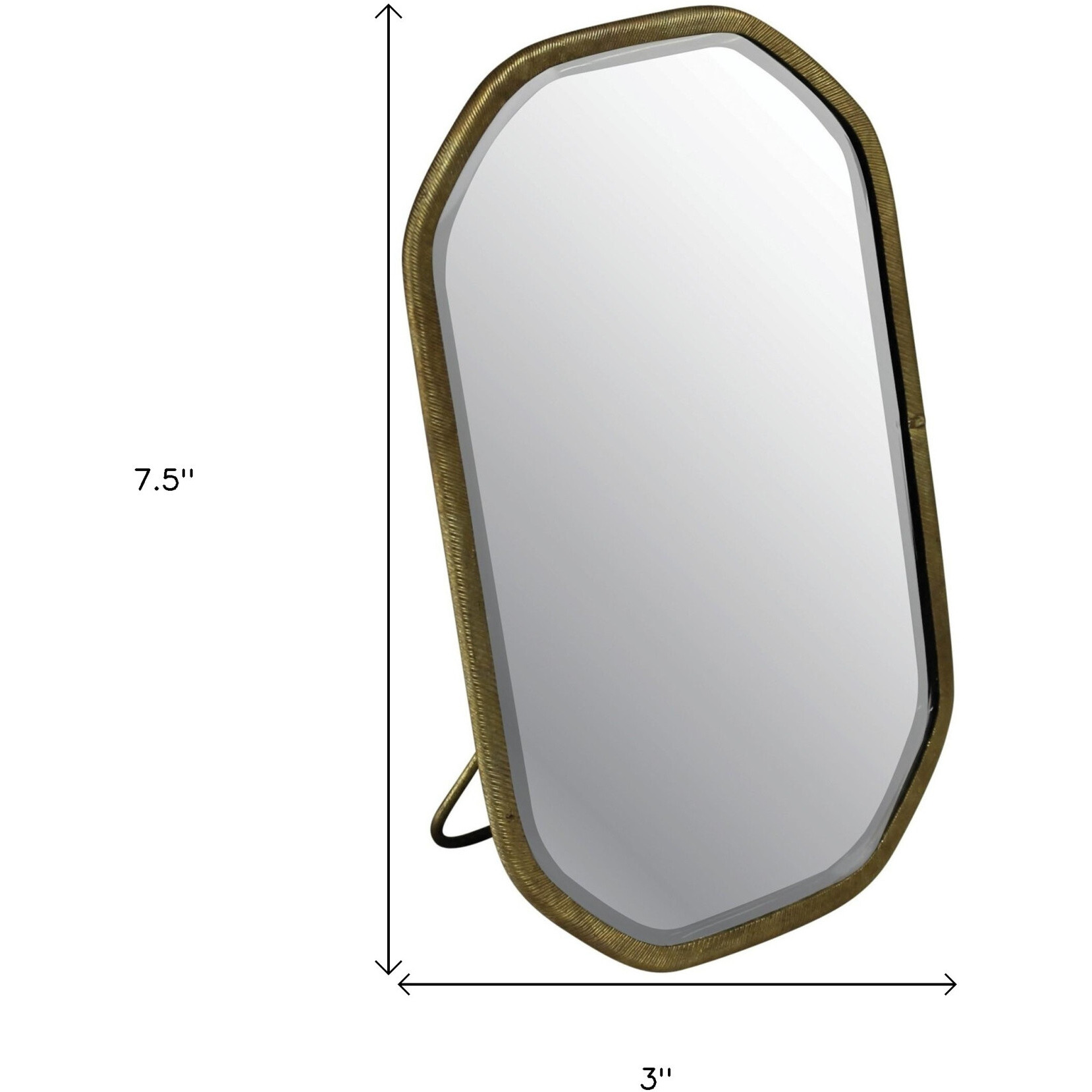 Gold Metal Octagonal Vanity Mirror