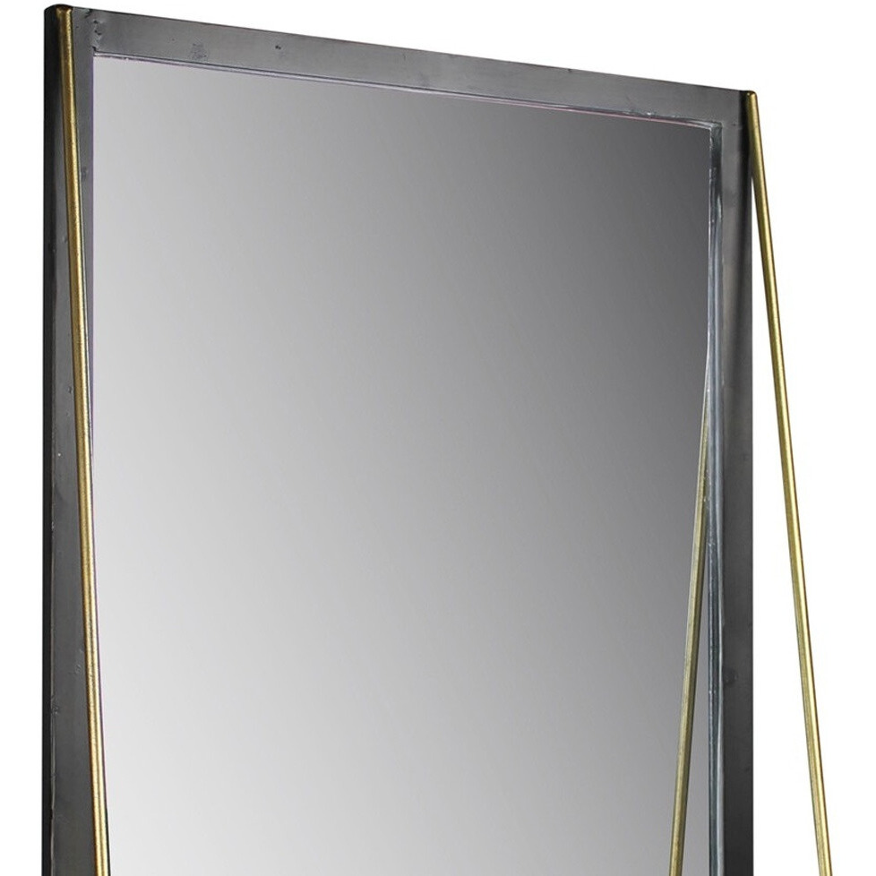 Black Metal Mirror With Shelf