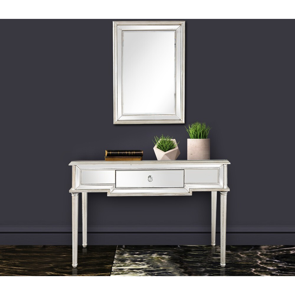 Silver Leaf Antiqued Console Table