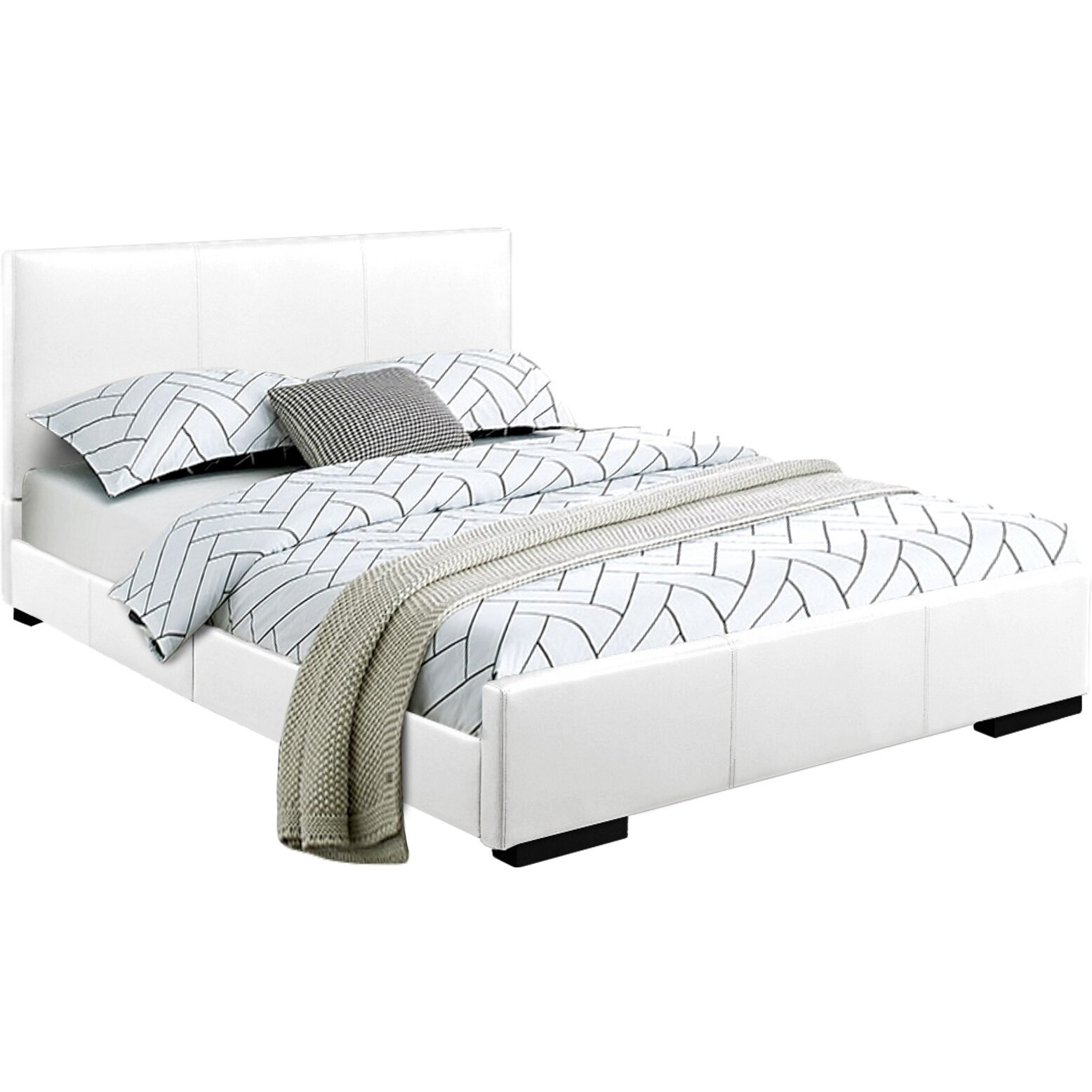 White Platform Queen Bed